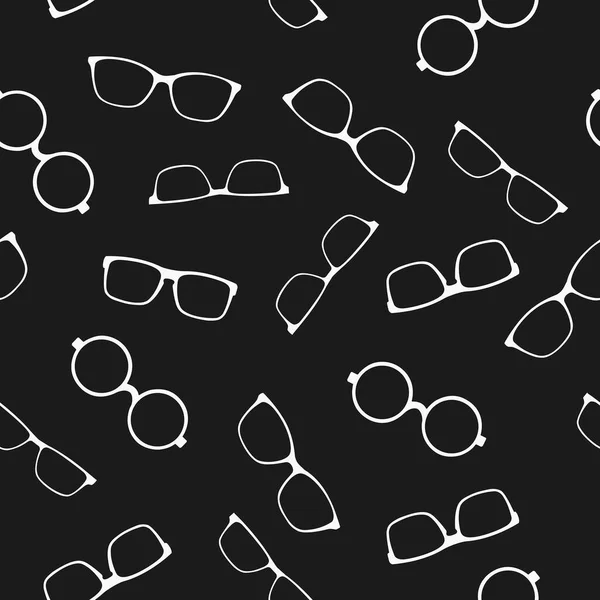 Černé Vektorové Brýle Bezešvé Vzor Pozadí Nebo Tapety — Stockový vektor