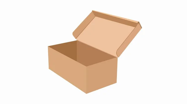 Karton Lieferverpackung Box Vektor Isolierte Illustration — Stockvektor