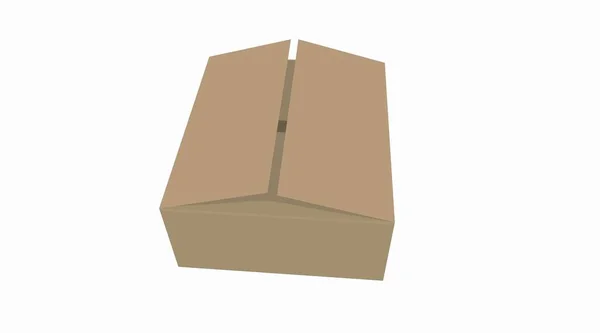 Karton Lieferverpackung Box Vektor Isolierte Illustration — Stockvektor