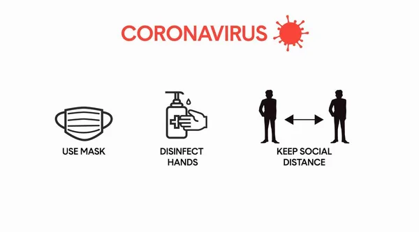 Conjunto Ícones Prevenção Coronavírus Isolado Vetorial — Vetor de Stock