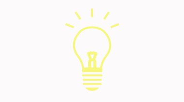 Bir ampulün izole edilmiş yansıması. Ampul Simgesi. Fikir Simgesi.