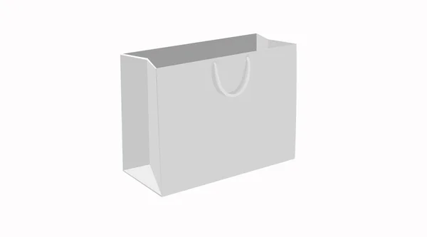 白いショッピングバッグのベクトル絶縁イラスト — ストックベクタ