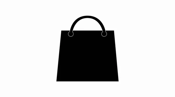 Vektör Siyah Beyaz Alışveriş Torbası Simgesini Izole Etti — Stok Vektör
