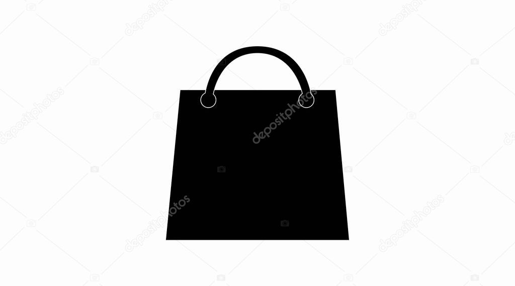 Vector isolated Black and White Shopping Bag Icon