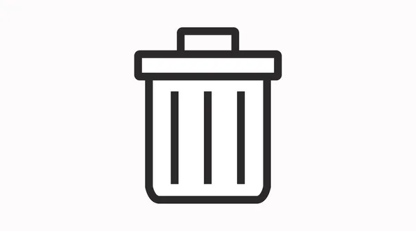 Vector Isolated Black White Garbage Can Icon Afval Icoon — Stockvector