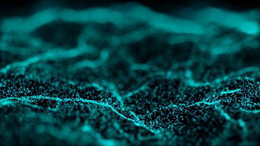 Parçacık dalgası. Soyut parçacık soyut dijital arkaplan.