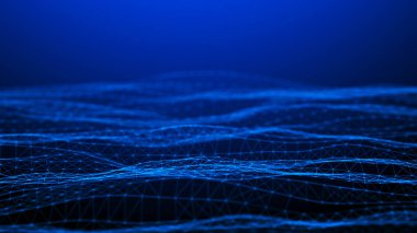 Ağ bağlantısı noktaları ve çizgileri. Teknoloji geçmişi. Büyük veri arkaplanı.