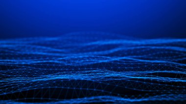 Ağ bağlantısı noktaları ve çizgileri. Teknoloji geçmişi. Büyük veri arkaplanı.