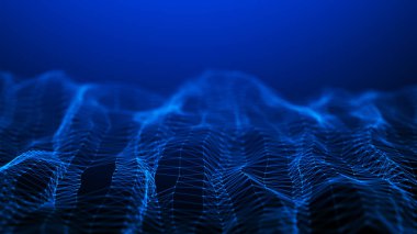 Ağ bağlantısı noktaları ve çizgileri. Teknoloji geçmişi. Büyük veri arkaplanı.