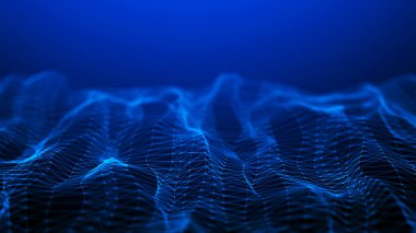 Ağ bağlantısı noktaları ve çizgileri. Teknoloji geçmişi. Büyük veri arkaplanı.