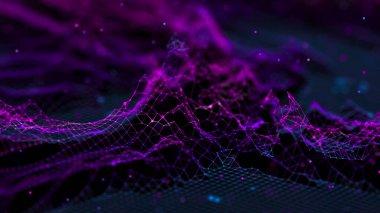 Ağ bağlantısı noktaları ve çizgileri. Teknoloji geçmişi. Büyük veri arkaplanı.