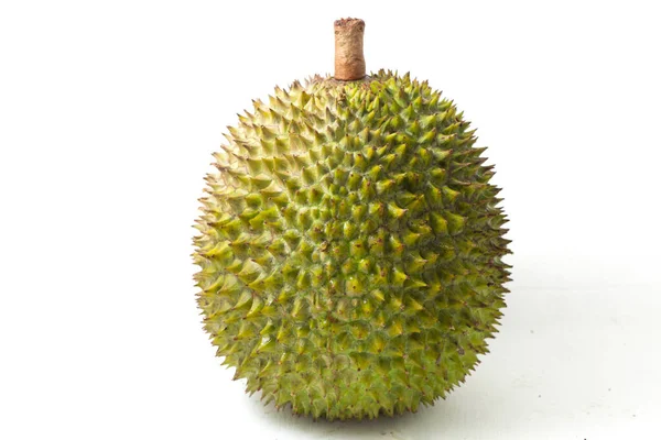 Król Owoców Durian Durian Skórki Izolowane Białym Tle — Zdjęcie stockowe