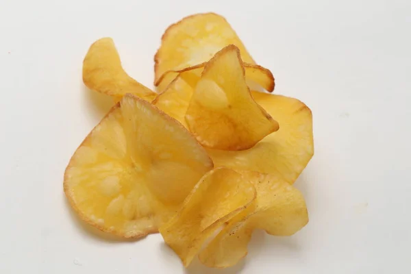 Keripik Singkong Nebo Cassava Chipsy Jsou Svačiny Krájené Kasavy Pak — Stock fotografie