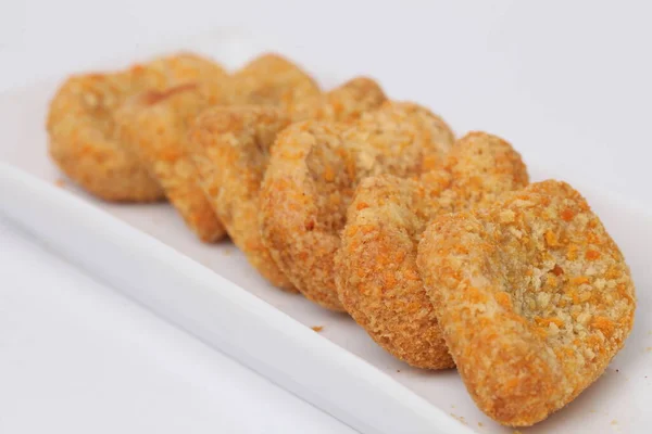 Nuggets Frango Isolado Fundo Branco — Fotografia de Stock