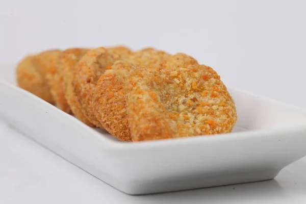 Nuggets Frango Isolado Fundo Branco — Fotografia de Stock