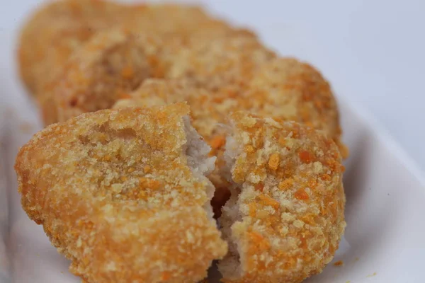 Nuggets Frango Isolado Fundo Branco — Fotografia de Stock