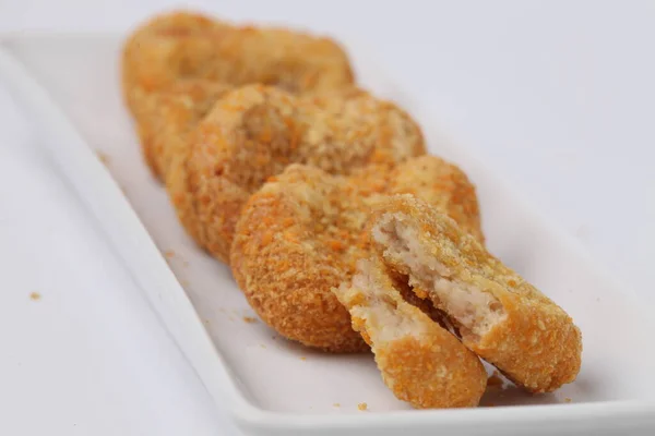 Nuggets Poulet Isolés Sur Fond Blanc — Photo