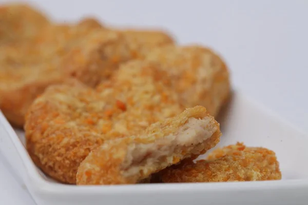 Nuggets Frango Isolado Fundo Branco — Fotografia de Stock