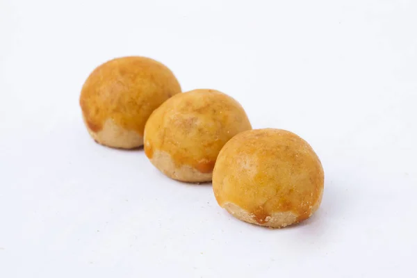 Indonesisk Ananas Tårta Cookies Eller Nastar Isolerad Vit Bakgrund Serveras — Stockfoto