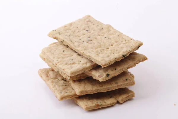 Limão Fino Seco Deixa Biscoitos Finos Biscoitos Crocantes Saborosos Isolados — Fotografia de Stock