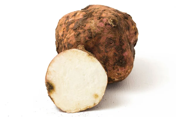 Zoete Aardappel Geïsoleerd Witte Achtergrond — Stockfoto