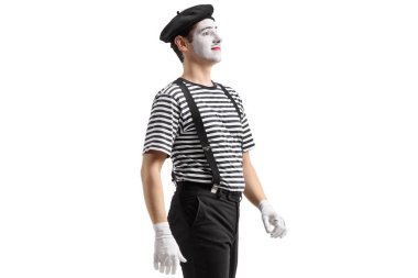 Beyaz arka plan üzerinde izole MIME sanatçı