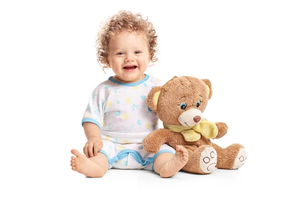 Baby Boy Teddy Bear Isolated White Background — Stock Photo, Image