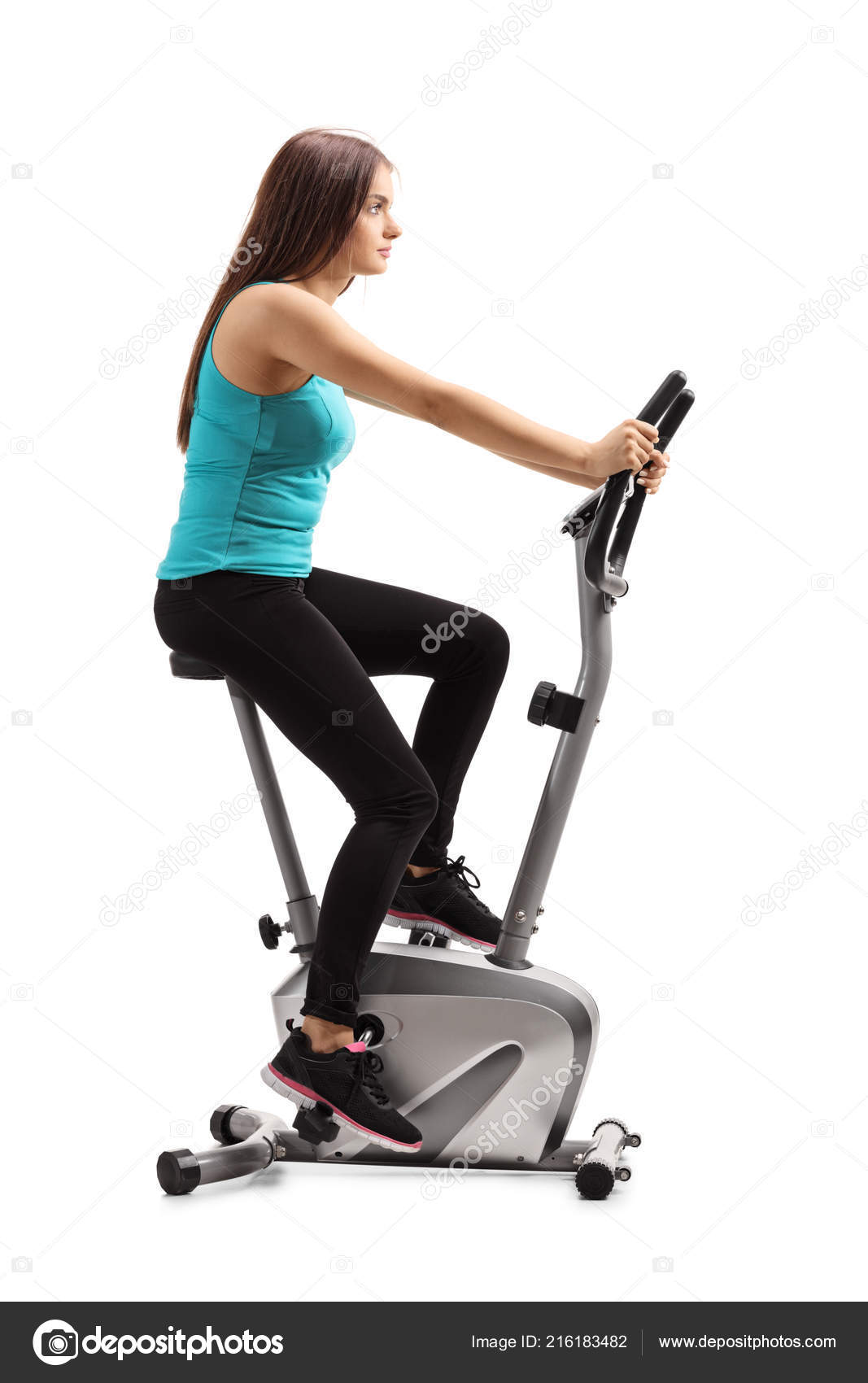 riding stationary bike