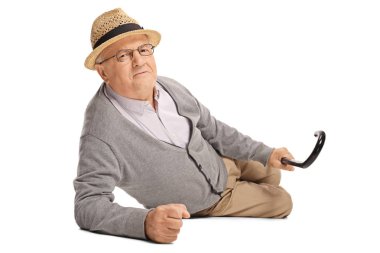 Beyaz arka plan üzerinde izole yerde acı içinde komuta sizde