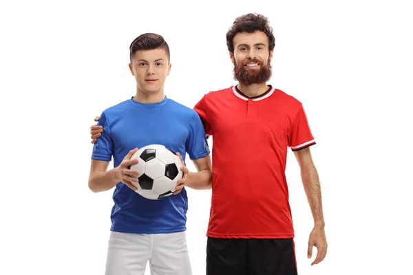 Teenage boy and a soccer coach — Stock Photo, Image