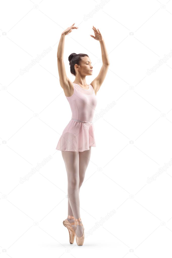 Elegant female ballerina dancing