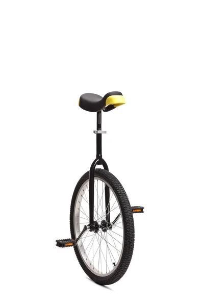 Svart Enhjuling Hjul Isolerad Vit Bakgrund — Stockfoto