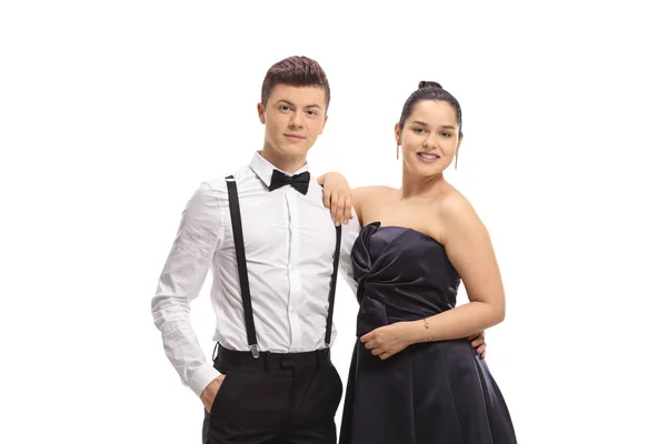 Young male and female at a prom night — Stock Photo, Image