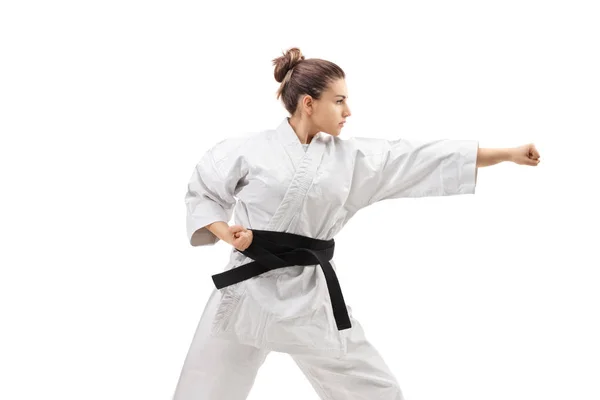 Pratica femminile di karate — Foto Stock