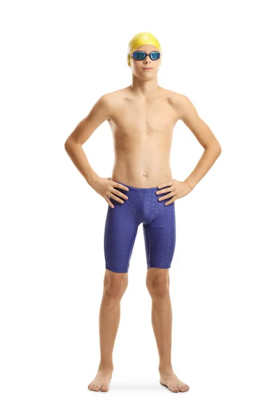 Young boy swimmer posing — Stock Photo, Image