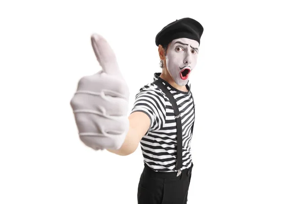 Pantomime man toont duim omhoog — Stockfoto