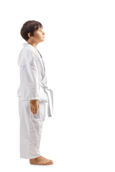 Kid in karate kimono — Stockfoto