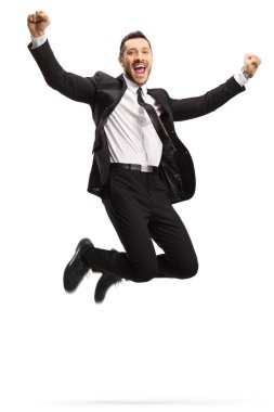 Genç işadamı heyecandan atlıyor