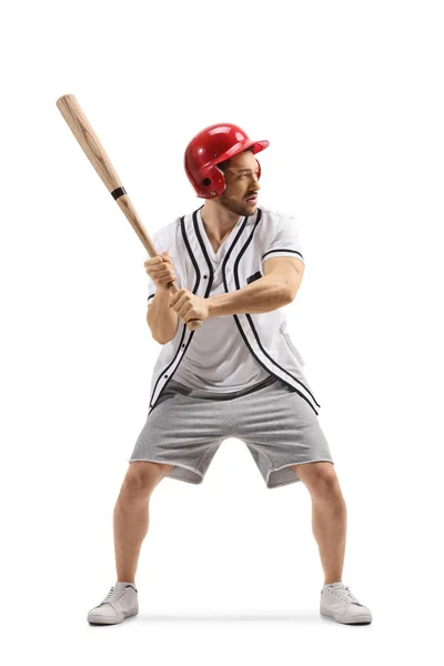 Mann wartet mit Baseballschläger auf Ball — Stockfoto