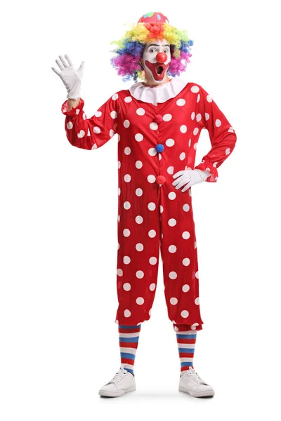 Vrolijke clown zwaaiende Hello — Stockfoto