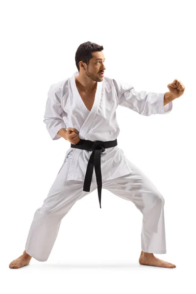 Férfi kimonó gyakorlása harci sport — Stock Fotó