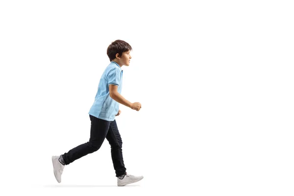 Boy in jeans running — Stock Photo, Image