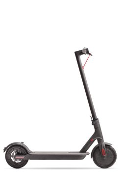 Gri elektrikli scooter 'ın stüdyo çekimi. 