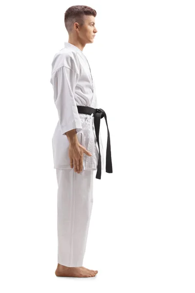 Giovane ragazzo in kimono karate — Foto Stock