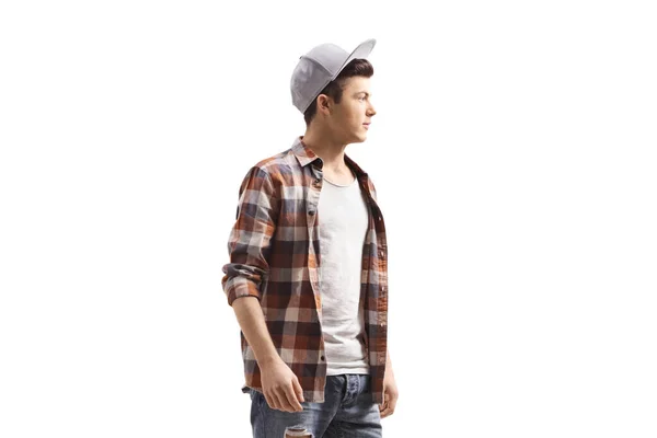 Teenager Cap Shirt Isolated White Background — Stock Photo, Image