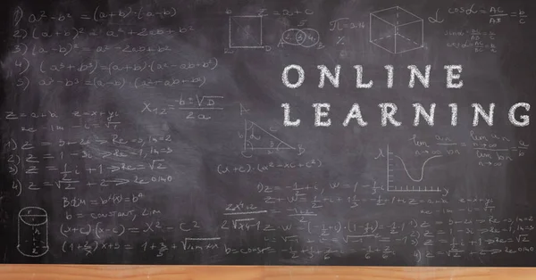 School Blackboard White Text Online Learning — Stock Photo, Image