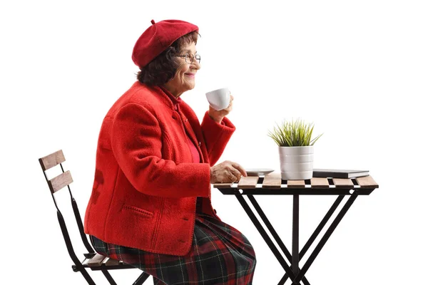 老太太在一家与白人隔离的咖啡馆里喝咖啡 — 图库照片