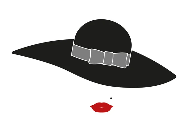Chapeau Femme Dans Style Classique — Image vectorielle