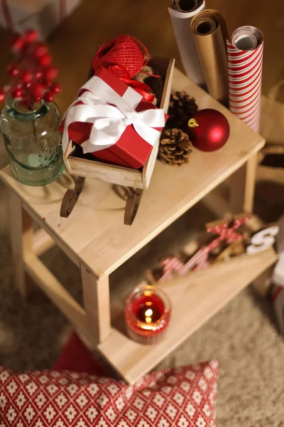 Umore Natalizio Regali Carta Regalo Candele Albero Natale Paesaggio Vacanze — Foto Stock