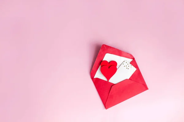 Valentine Day Concept Valentine Hearts Card Pink Background Holidays — Stock Photo, Image